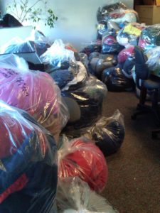 Coats donated to the Alpine Shop as part of the One Warm Coat Drive in 2010
